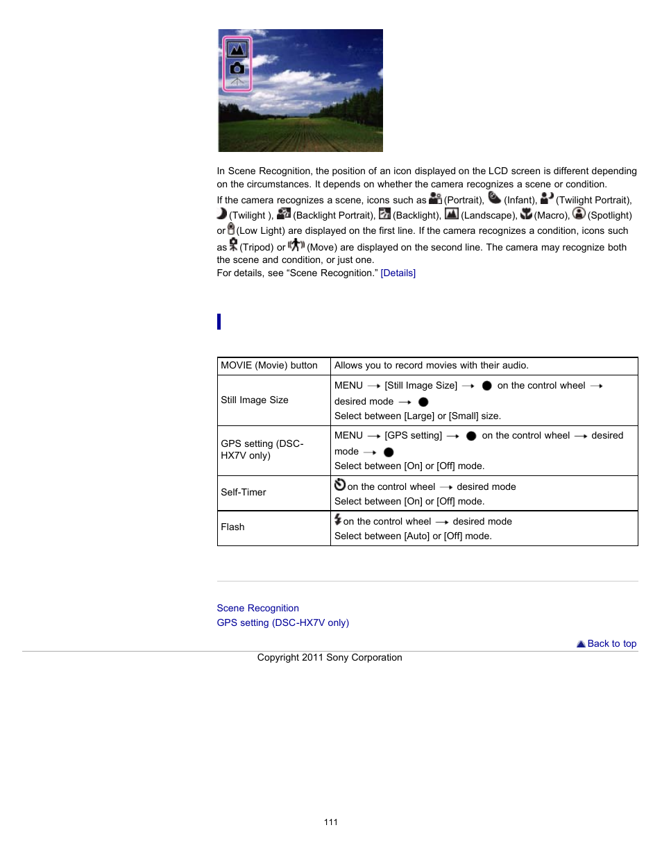 Sony DSC-HX7V User Manual | Page 111 / 271