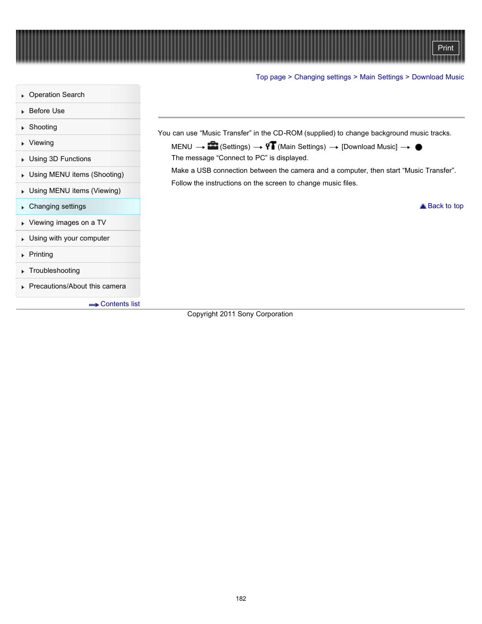 Download music | Sony DSC-HX7V User Manual | Page 182 / 271