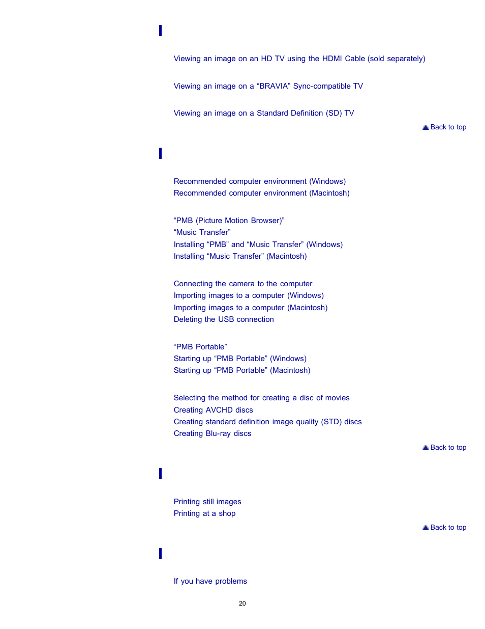Sony DSC-HX7V User Manual | Page 20 / 271