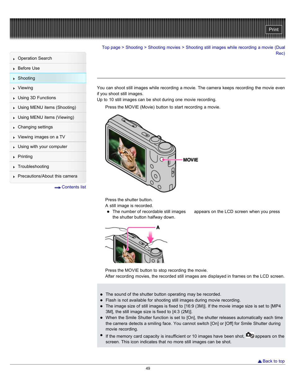 Sony DSC-HX7V User Manual | Page 49 / 271