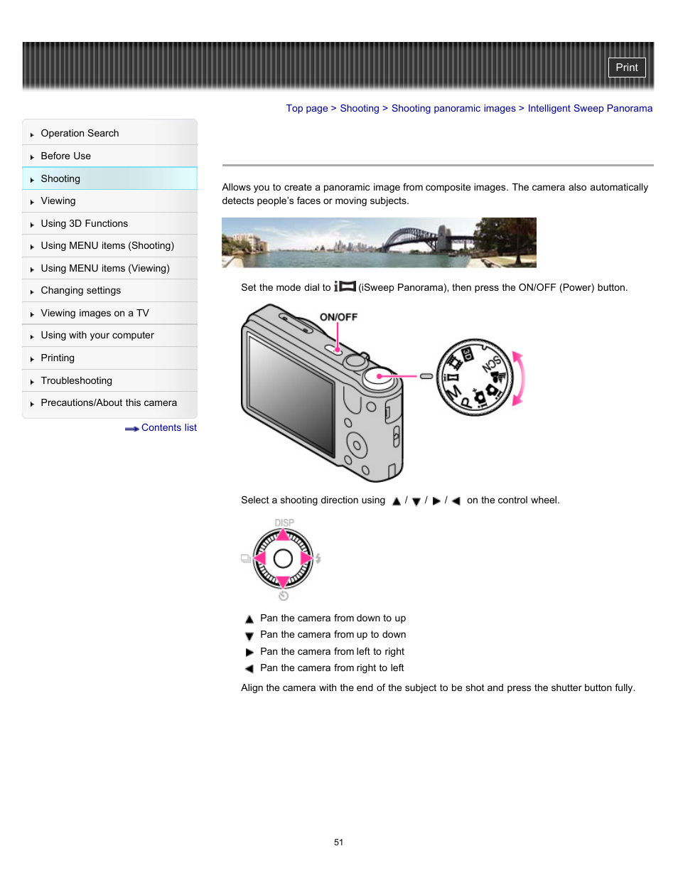 Intelligent sweep panorama | Sony DSC-HX7V User Manual | Page 51 / 271