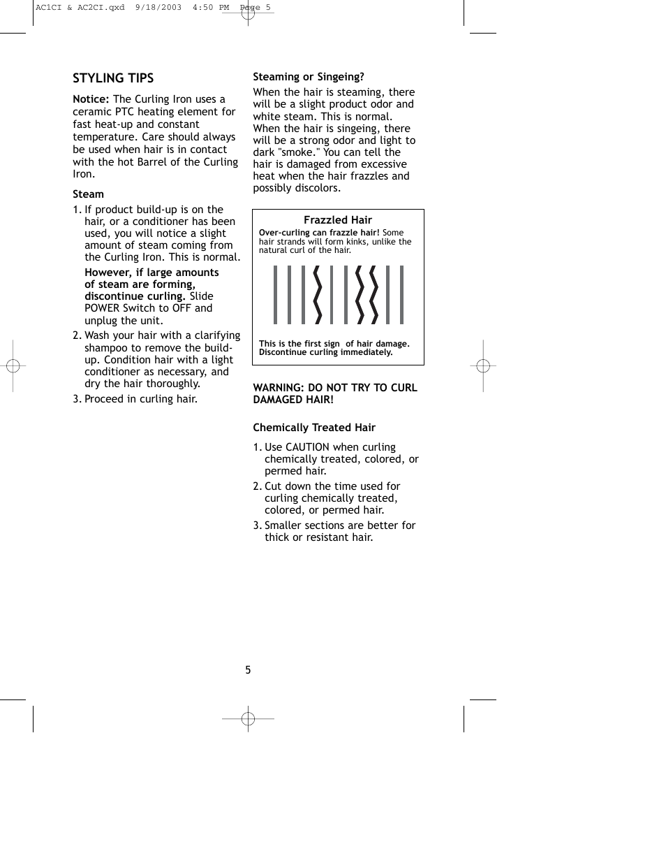 Salton, Inc AC1CI User Manual | Page 6 / 12