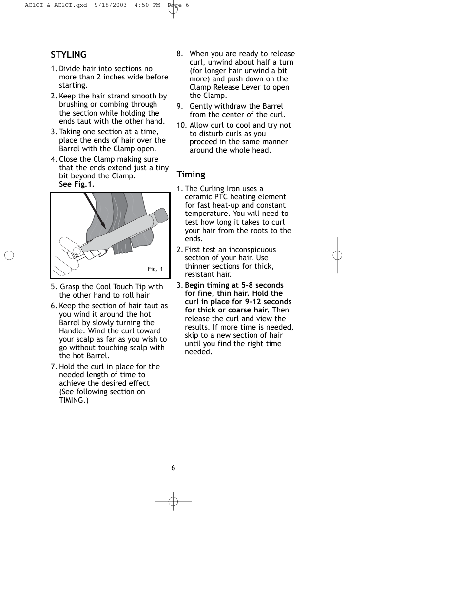 Salton, Inc AC1CI User Manual | Page 7 / 12