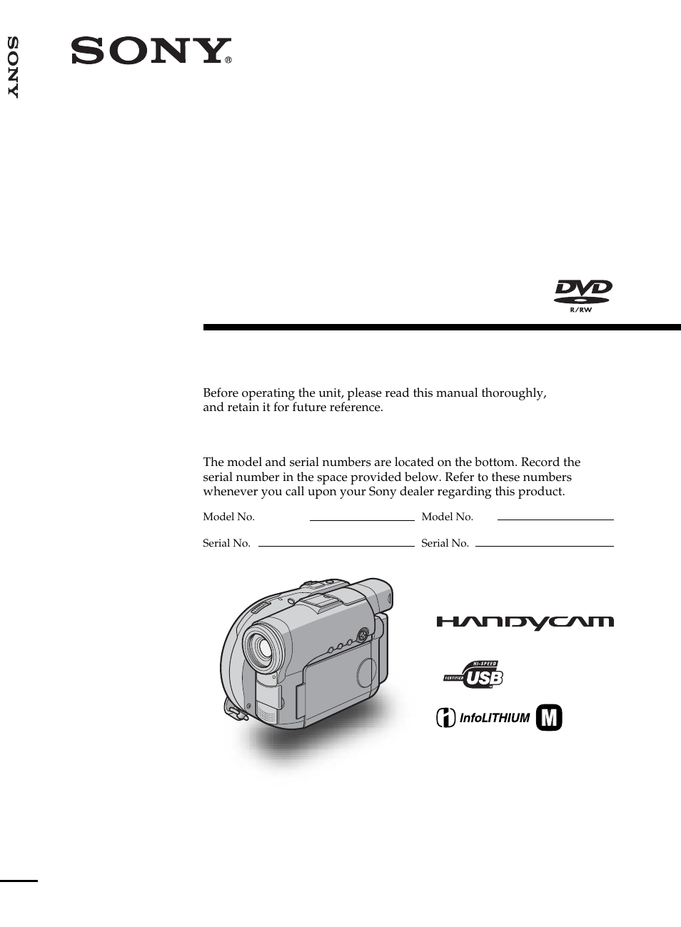 Sony DCR-DVD101 User Manual | 148 pages