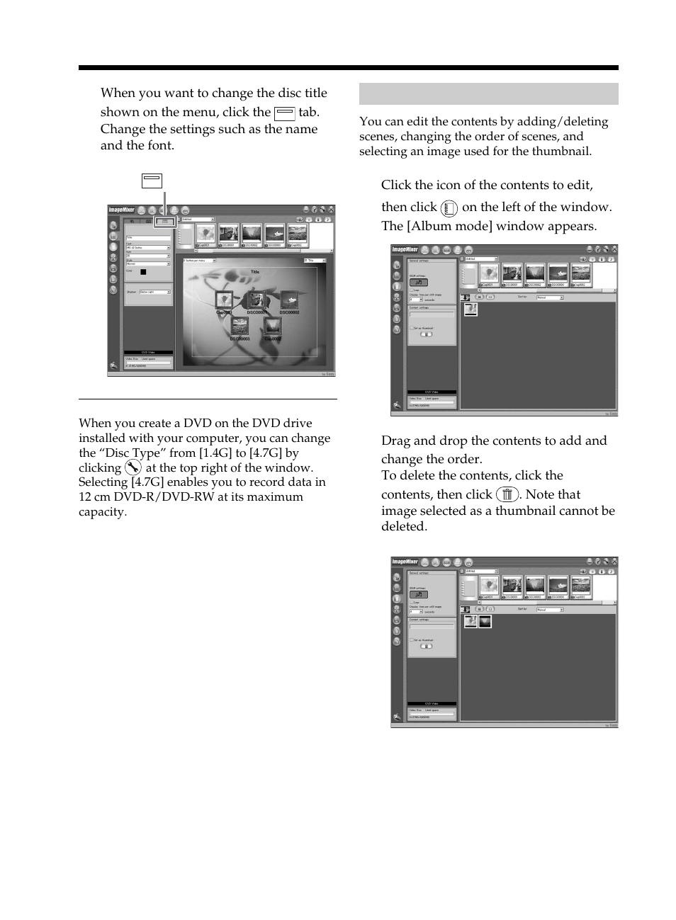 Editing the contents | Sony DCR-DVD101 User Manual | Page 104 / 148