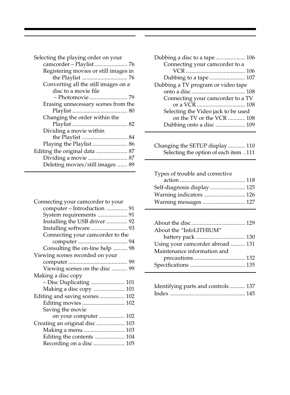 Sony DCR-DVD101 User Manual | Page 11 / 148