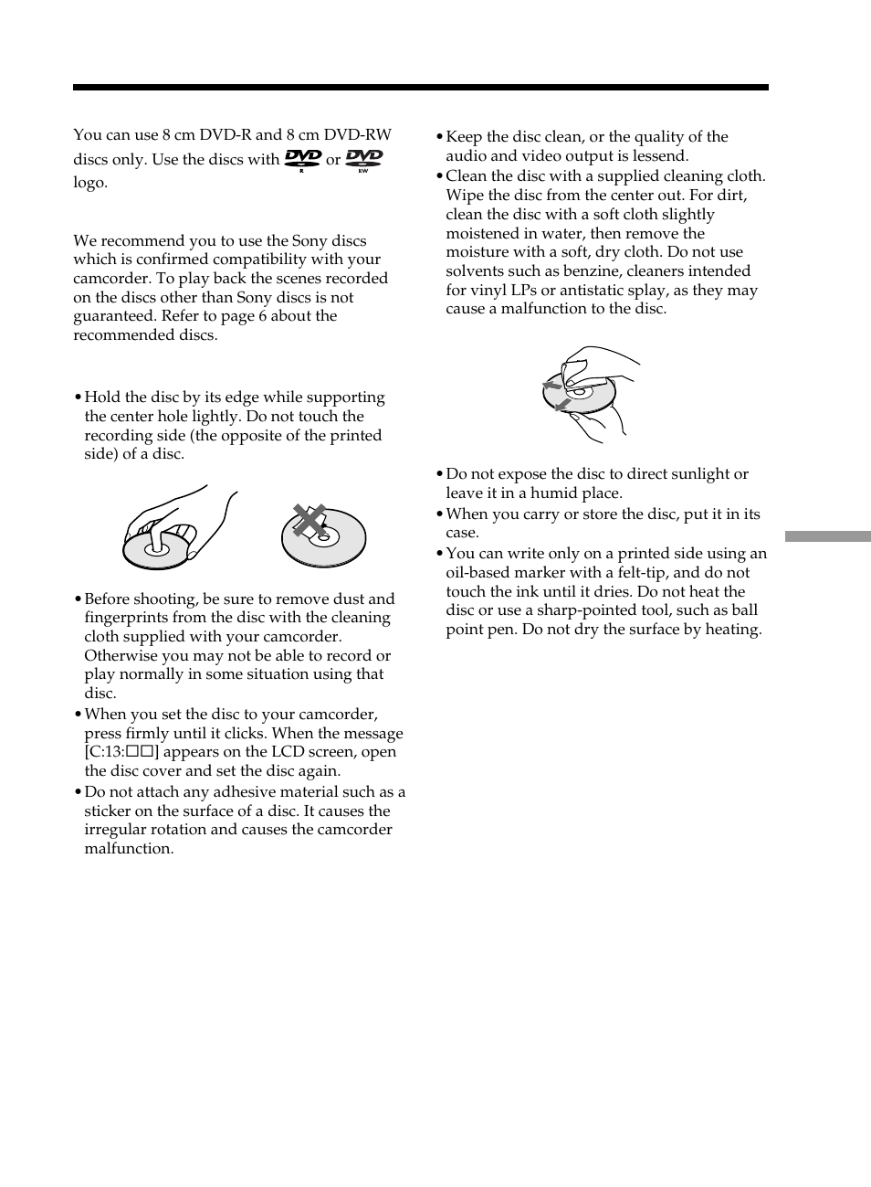 Additional information, About the disc | Sony DCR-DVD101 User Manual | Page 129 / 148