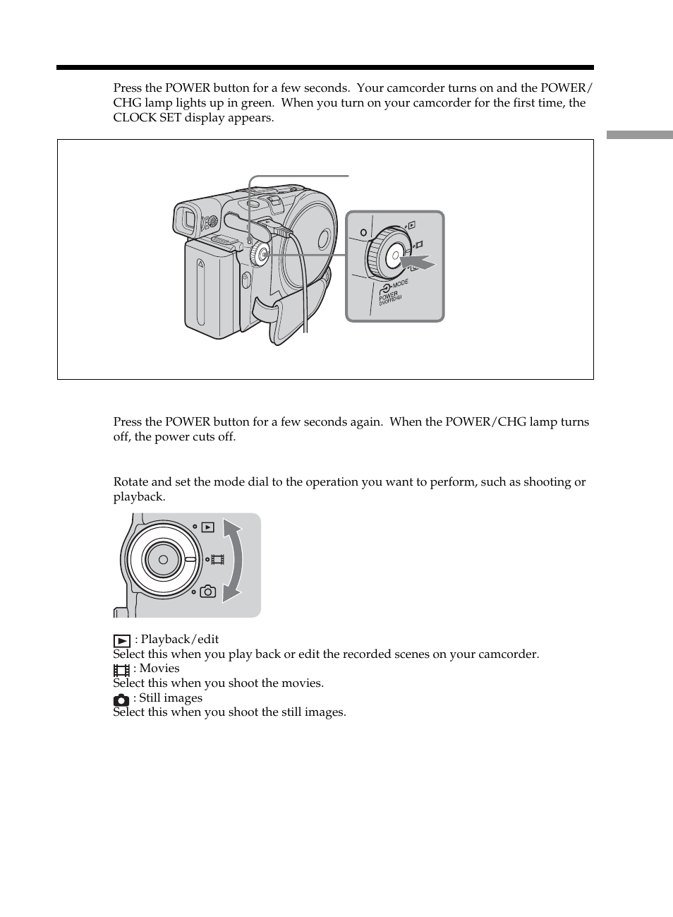 Step 2 turning on the power | Sony DCR-DVD101 User Manual | Page 19 / 148