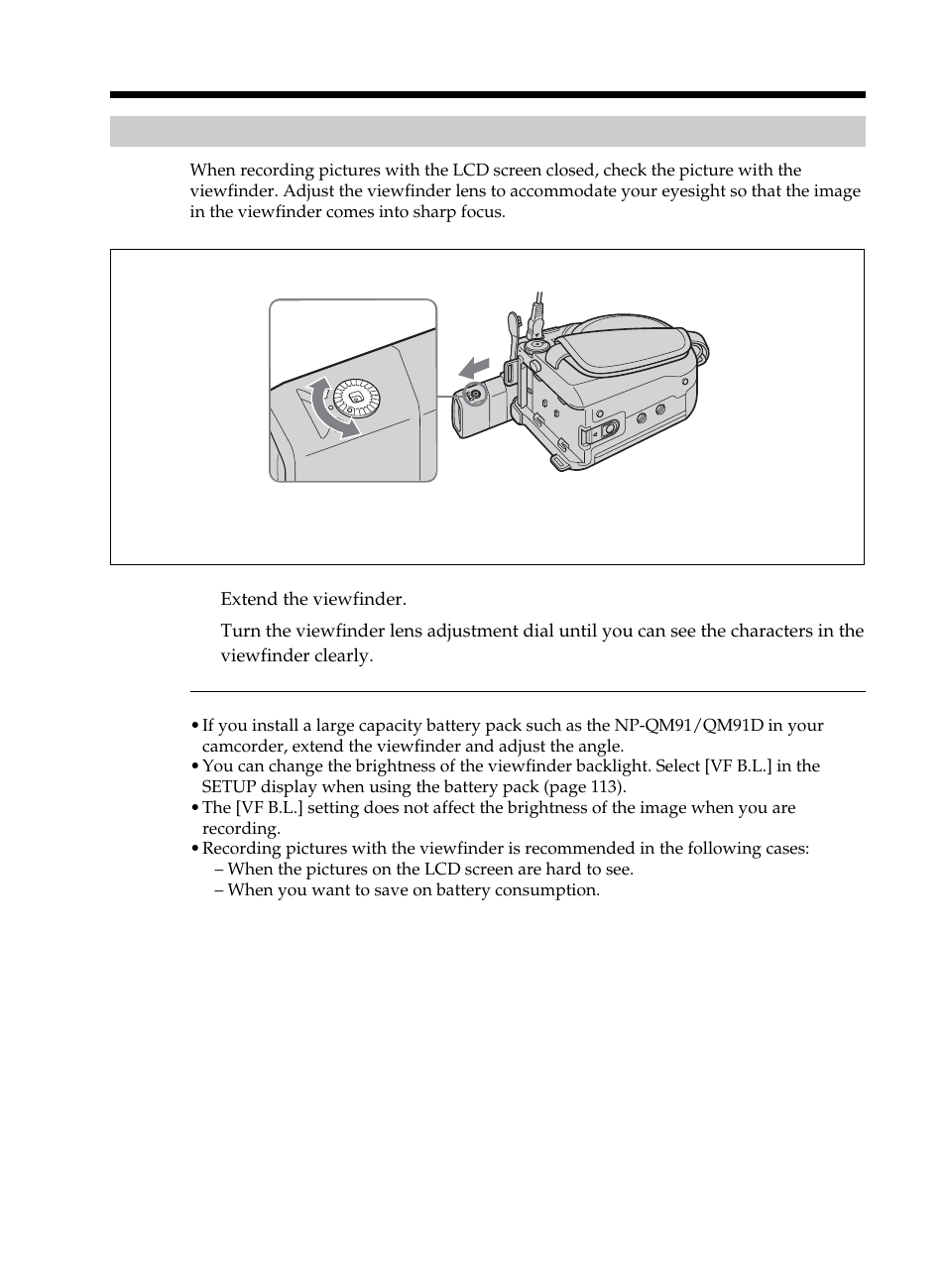 Adjusting the viewfinder | Sony DCR-DVD101 User Manual | Page 22 / 148