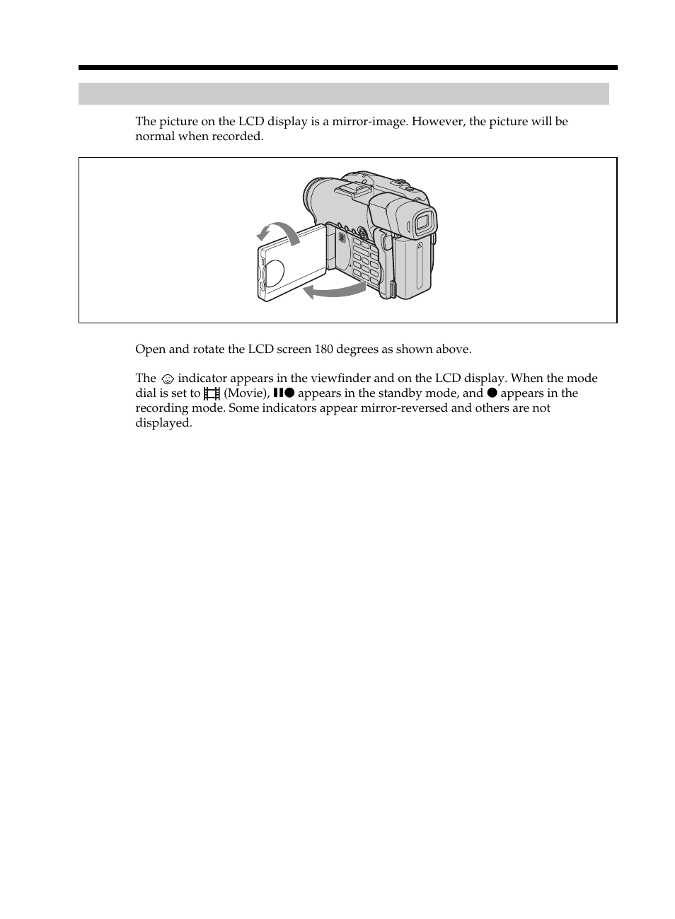 Shooting with the subject checking, The image – mirror mode | Sony DCR-DVD101 User Manual | Page 34 / 148