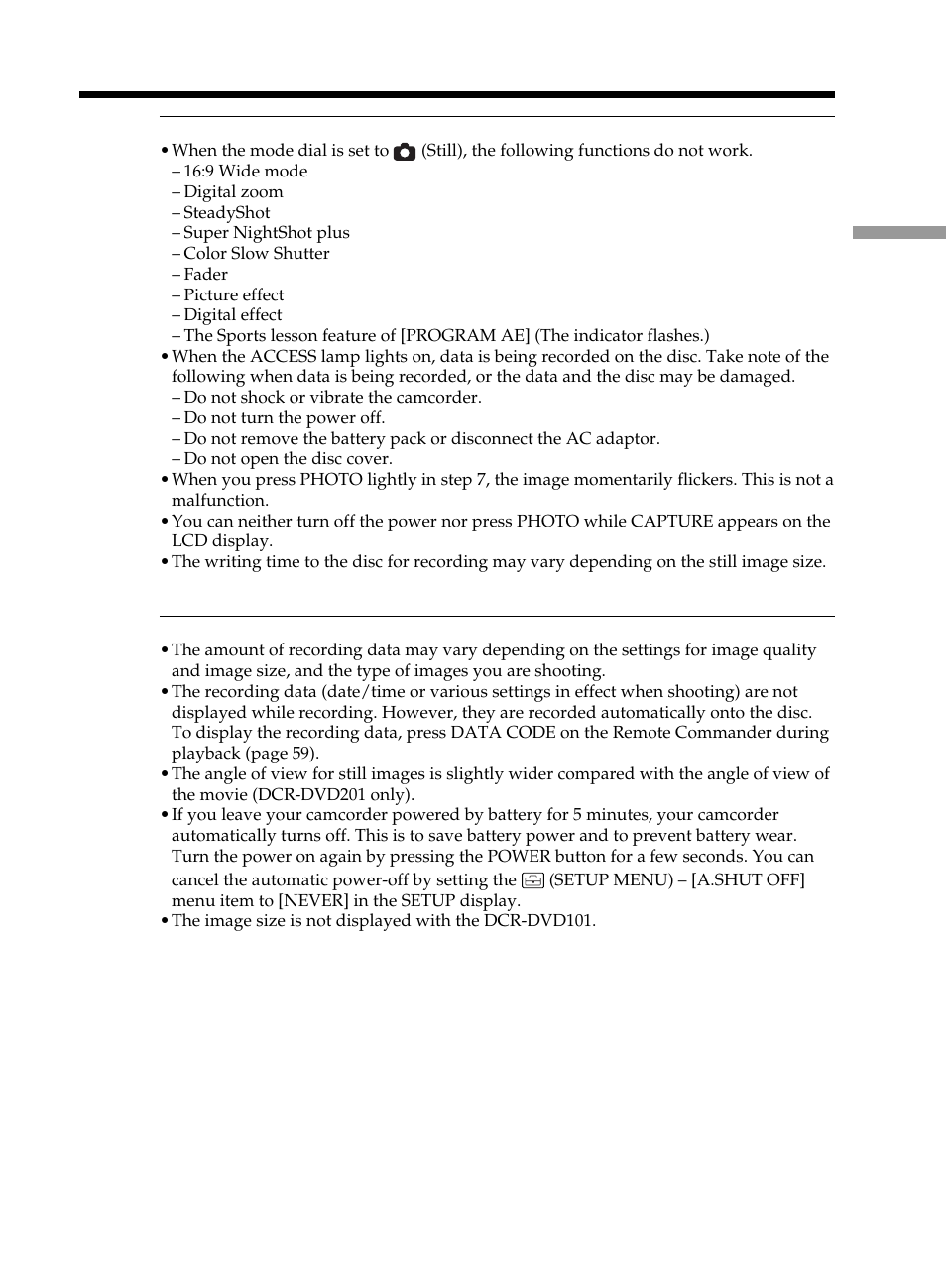 Shooting still images | Sony DCR-DVD101 User Manual | Page 37 / 148