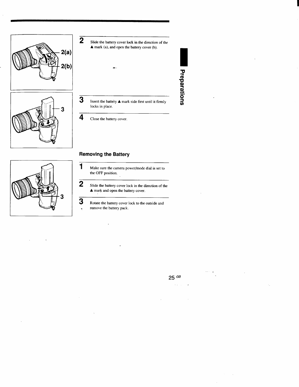 Removing the battery | Sony DSC-D700 User Manual | Page 25 / 118