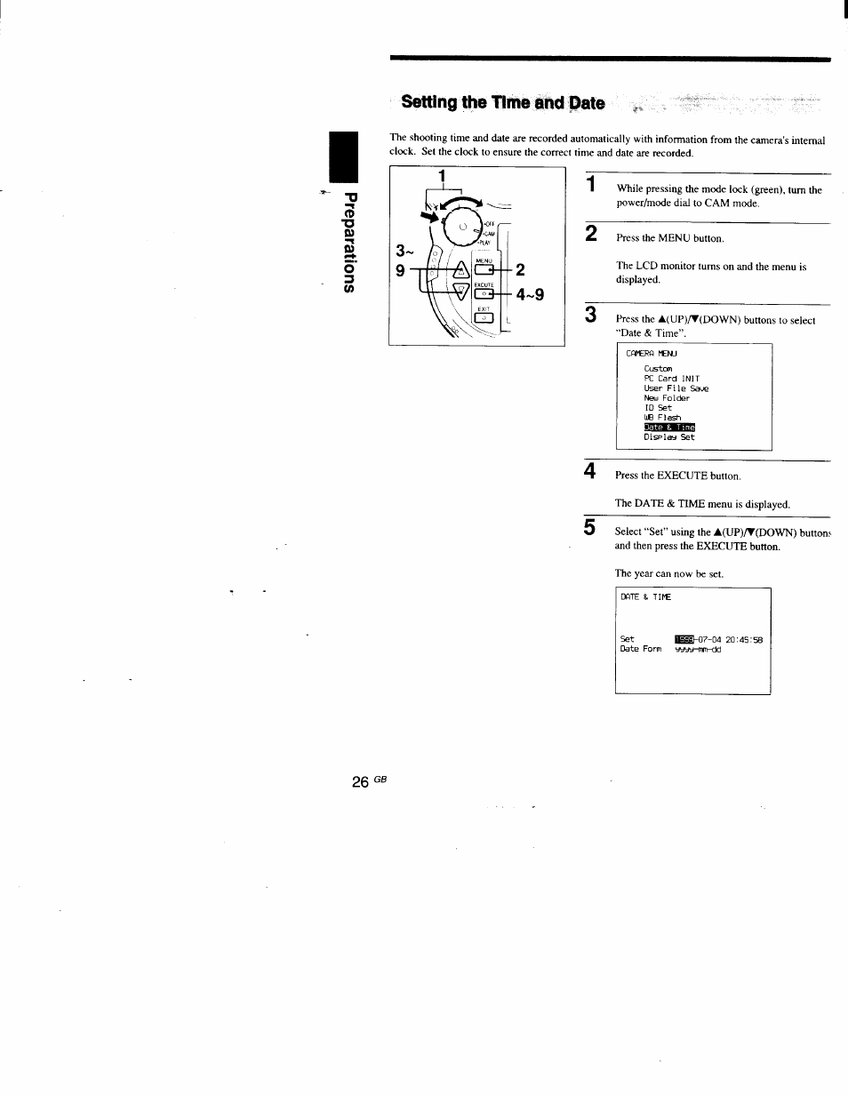 Setting the time and date | Sony DSC-D700 User Manual | Page 26 / 118