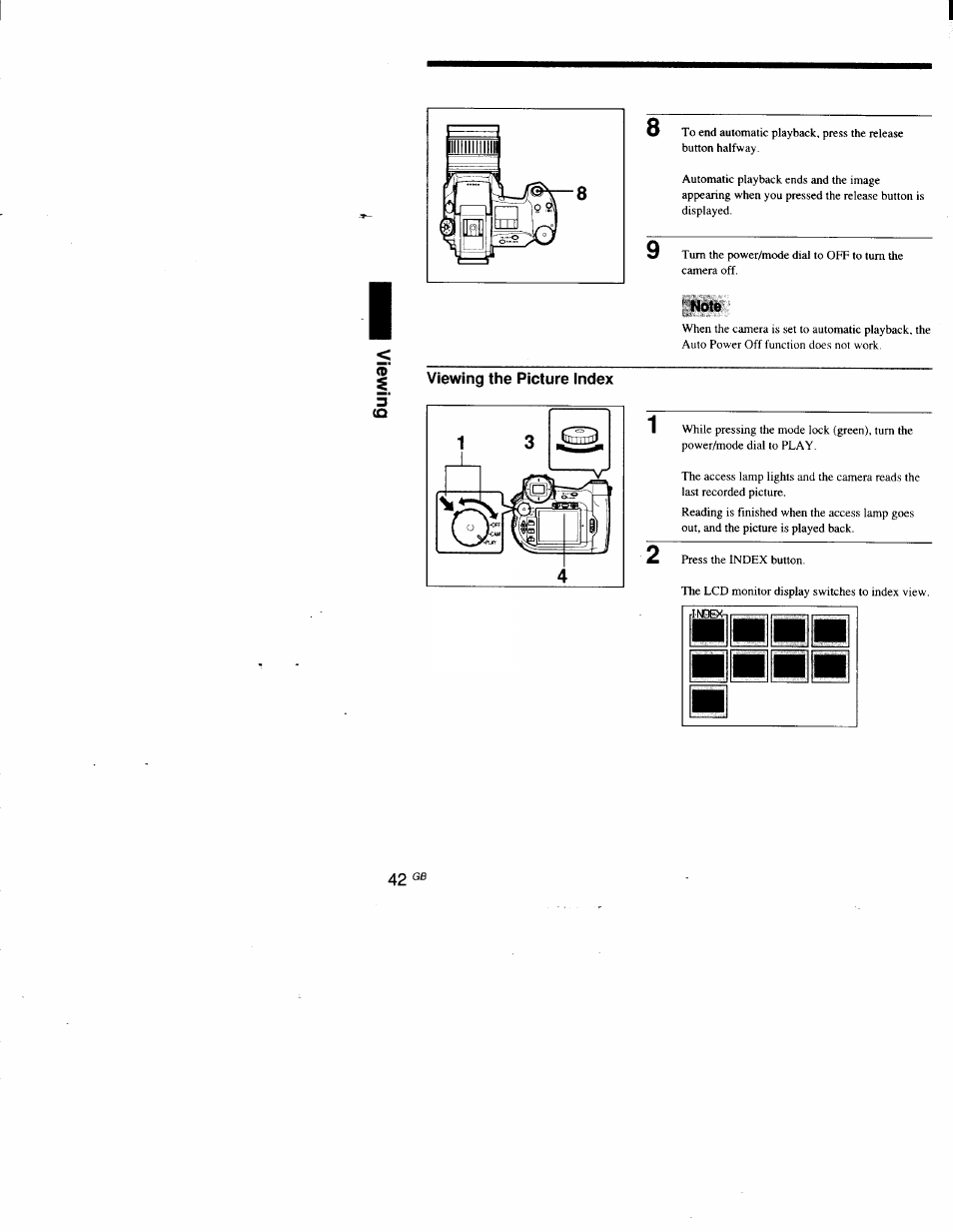 Note, Viewing the picture index, Z z z i | C i i | Sony DSC-D700 User Manual | Page 42 / 118