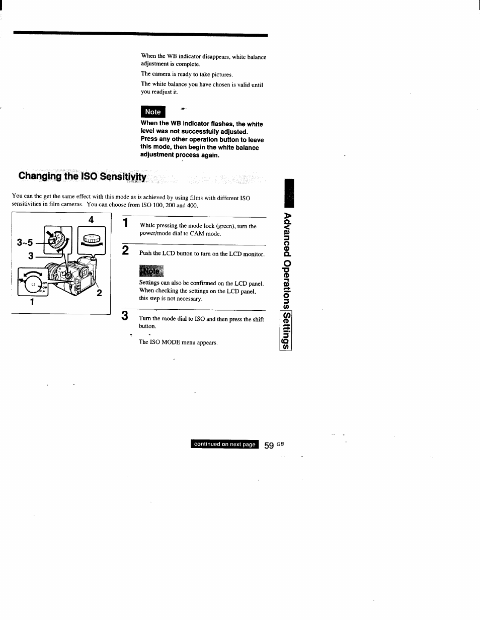 Changing the iso sensitivity | Sony DSC-D700 User Manual | Page 59 / 118