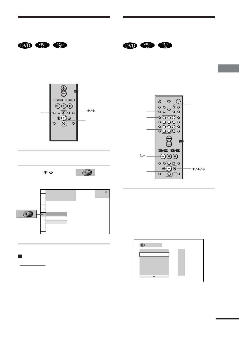 Selecting the disc mode (one disc or all discs), Creating your own program (program play), Creating your own program | Selecting the disc mode, Pla ying discs, Program play), One disc or all discs) | Sony DAV-C450 User Manual | Page 37 / 88