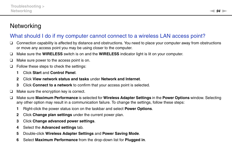 Networking | Sony VGC-JS320J User Manual | Page 94 / 120