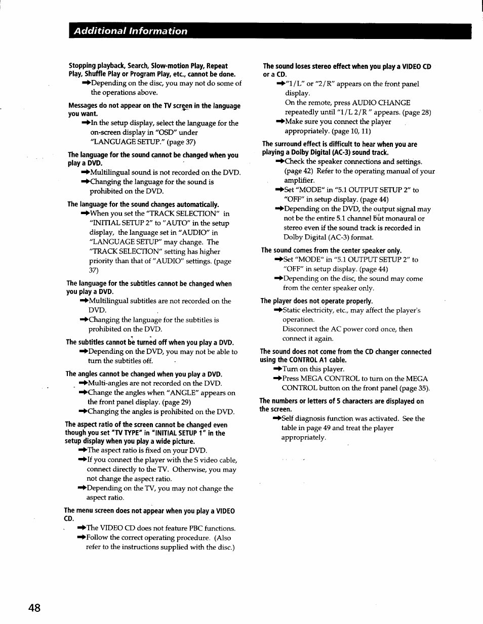 Sony DVP-C600D User Manual | Page 48 / 59