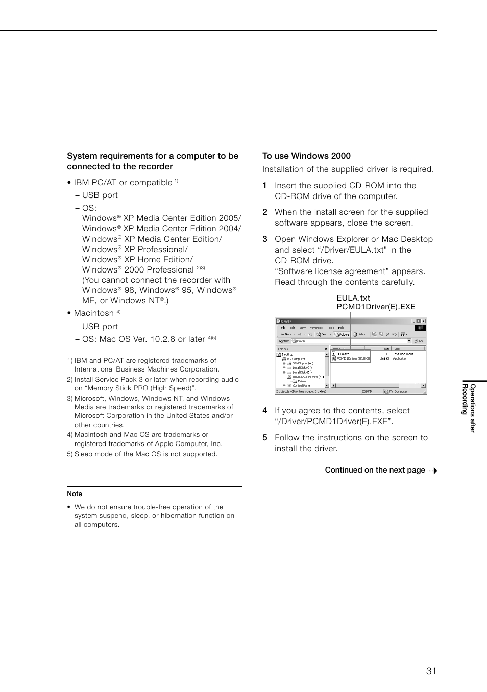 Sony PCM-D1 User Manual | Page 31 / 52