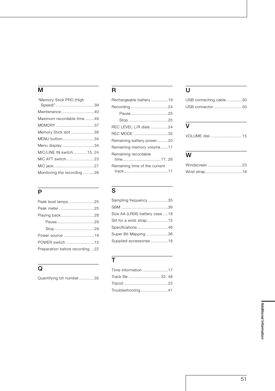 Sony PCM-D1 User Manual | Page 51 / 52