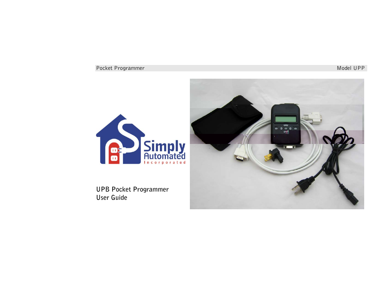 Simply Automated UPP User Manual | 20 pages