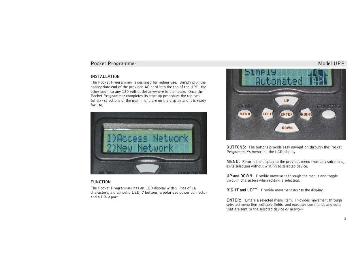 Pocket programmer model upp | Simply Automated UPP User Manual | Page 3 / 20