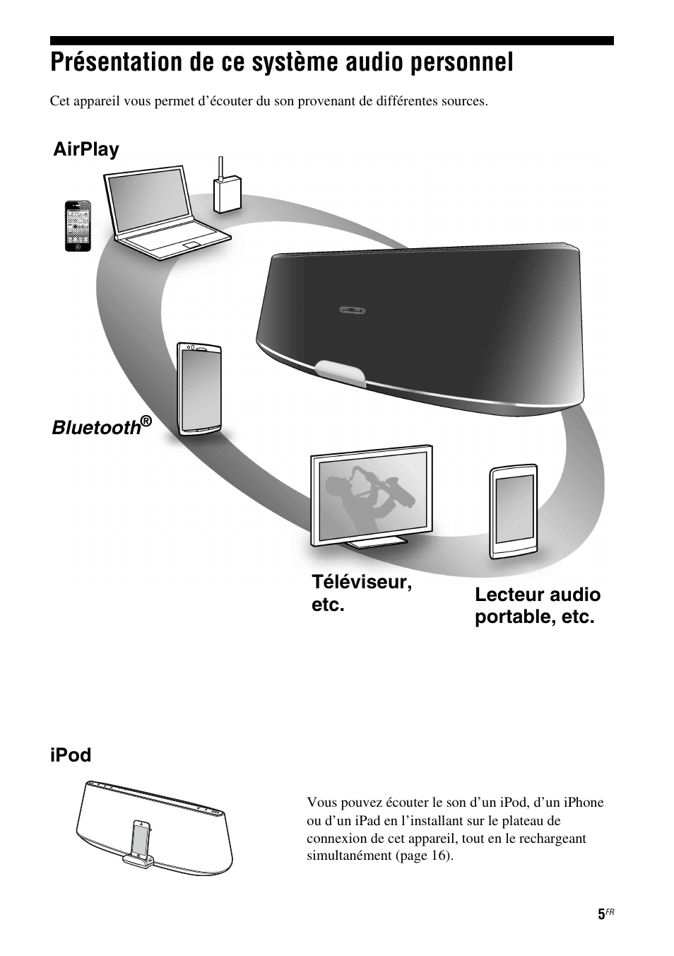 Présentation de ce système audio personnel, Présentation de ce système audio, Personnel | Sony RDP-XA900iPN User Manual | Page 43 / 108