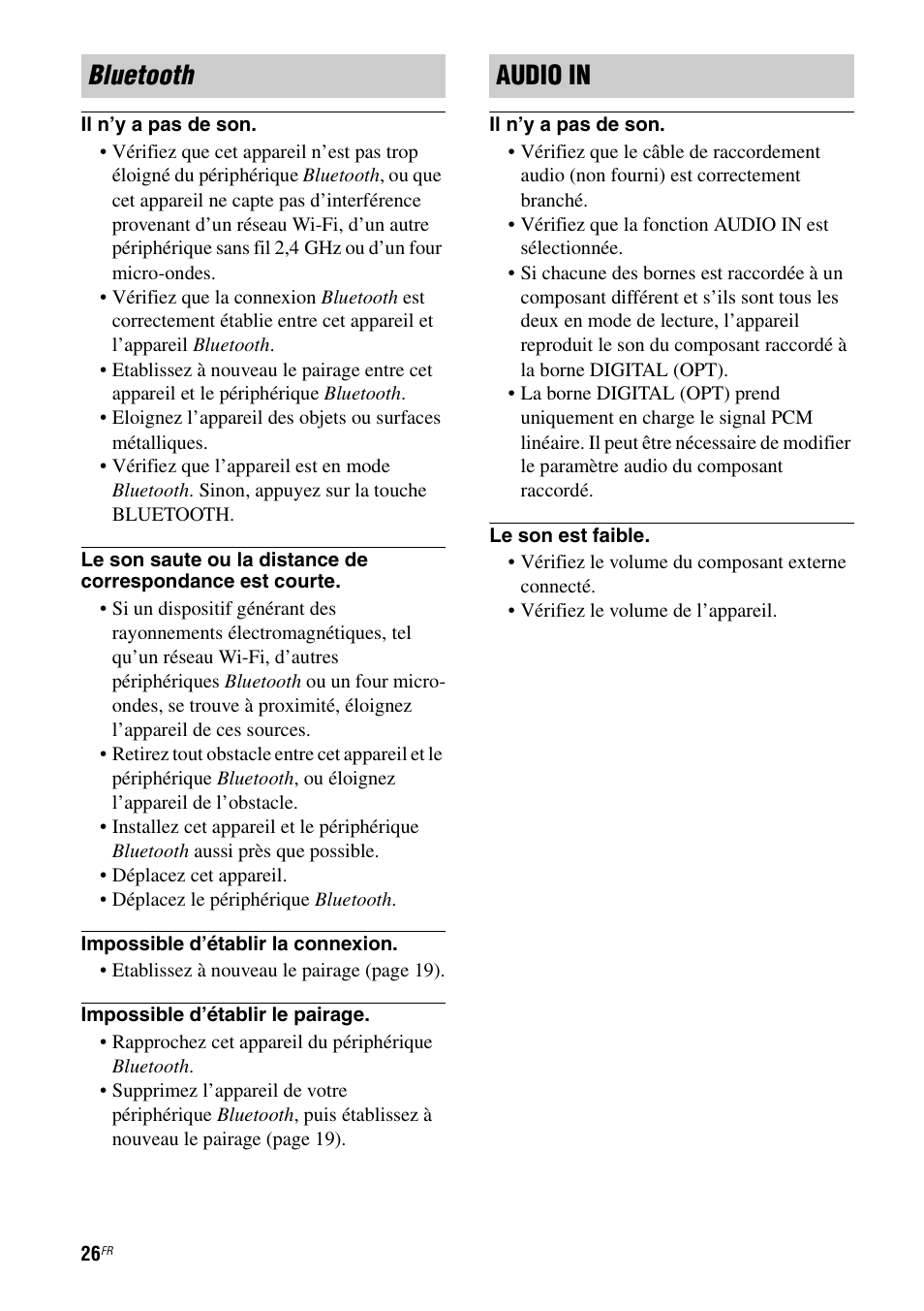 Bluetooth audio in | Sony RDP-XA900iPN User Manual | Page 64 / 108