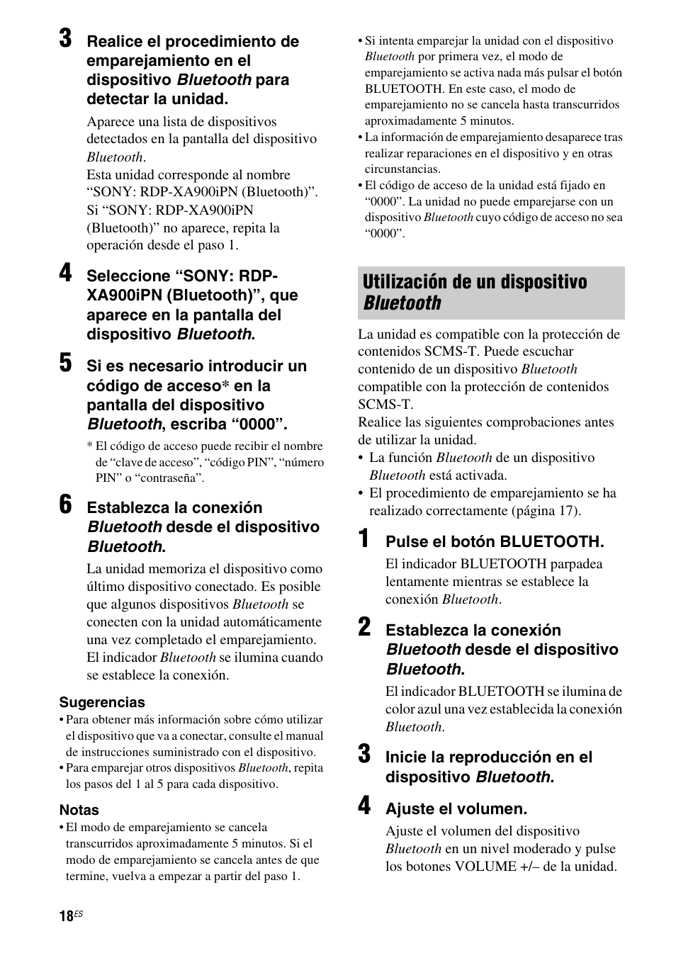 Utilización de un dispositivo bluetooth | Sony RDP-XA900iPN User Manual | Page 90 / 108