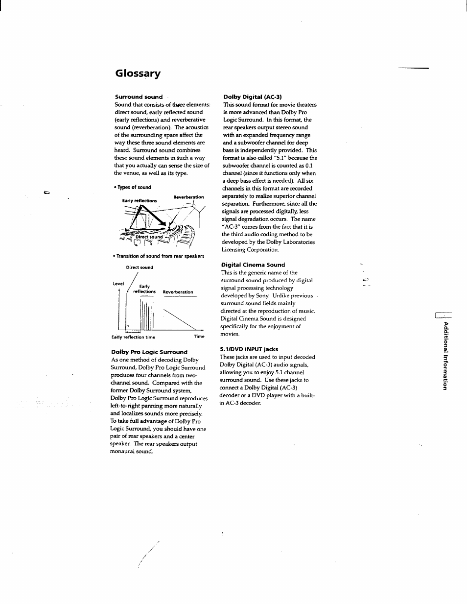 Glossary | Sony STR-DE625 User Manual | Page 39 / 41