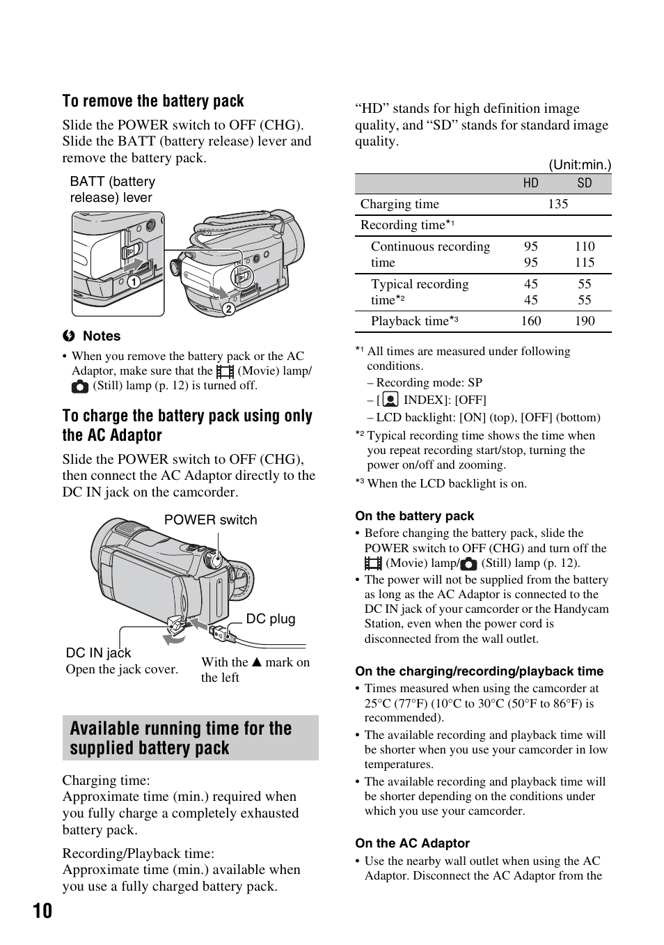 Sony HDR-CX7 User Manual | Page 10 / 40