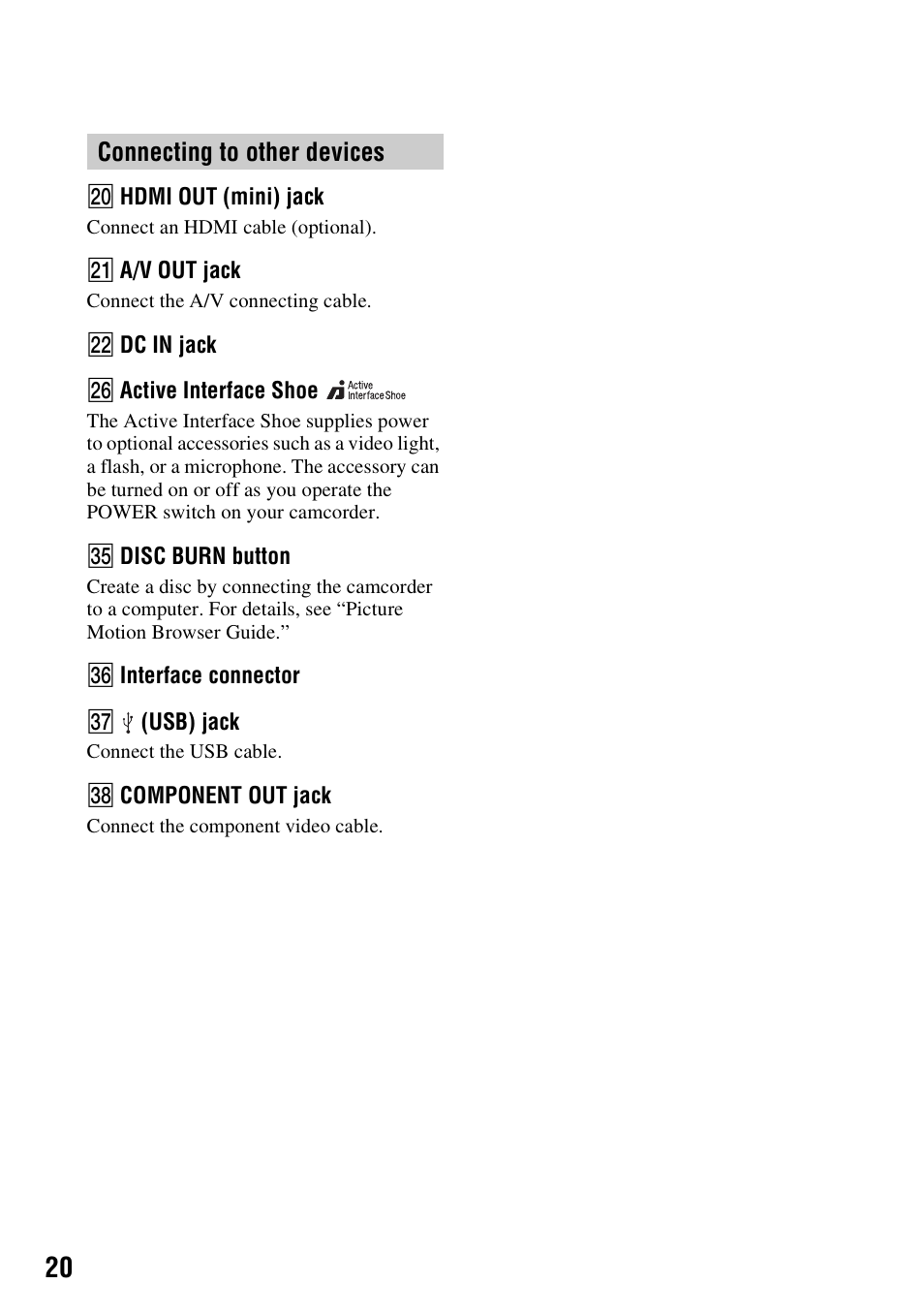 Sony HDR-CX7 User Manual | Page 20 / 40