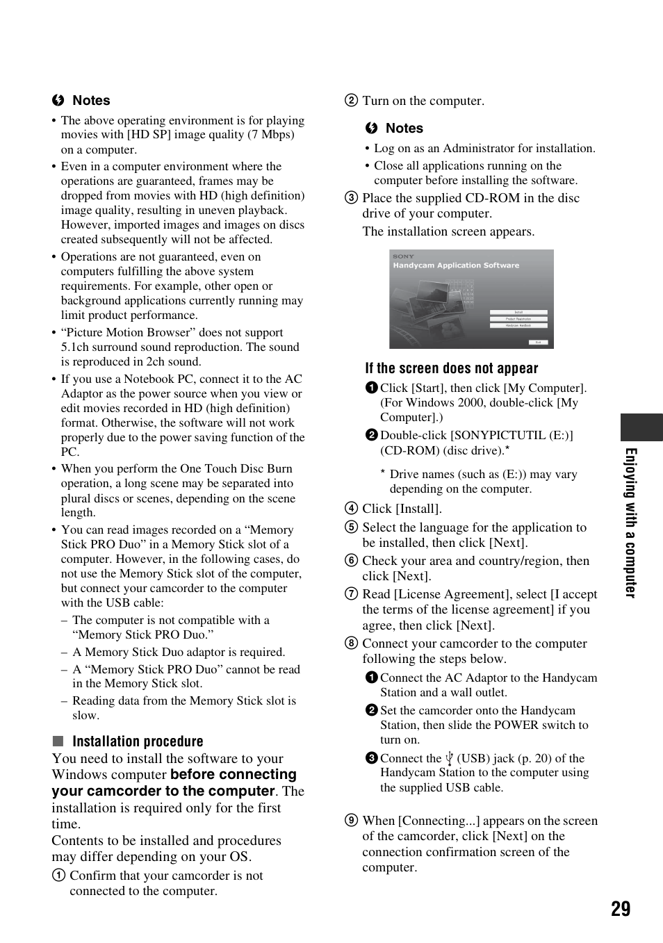 P. 29) | Sony HDR-CX7 User Manual | Page 29 / 40