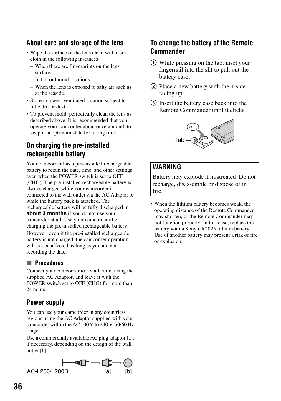 Sony HDR-CX7 User Manual | Page 36 / 40