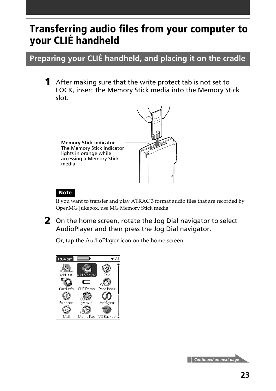 Sony PEG-N760C User Manual | Page 23 / 57