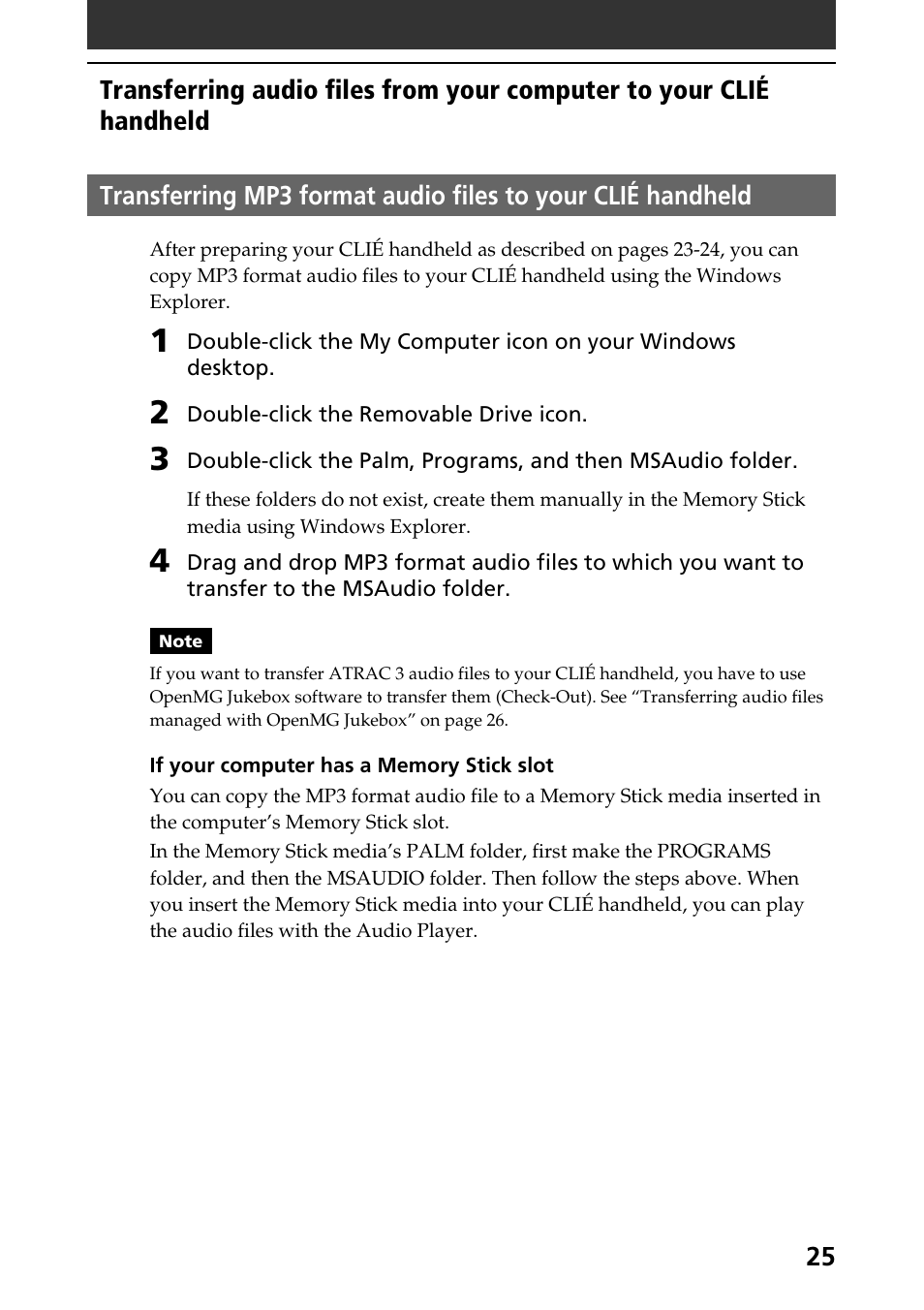 Sony PEG-N760C User Manual | Page 25 / 57