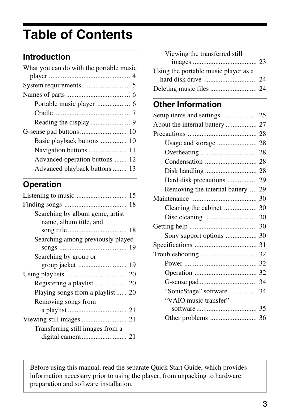 Sony VGF-AP1L User Manual | Page 3 / 37
