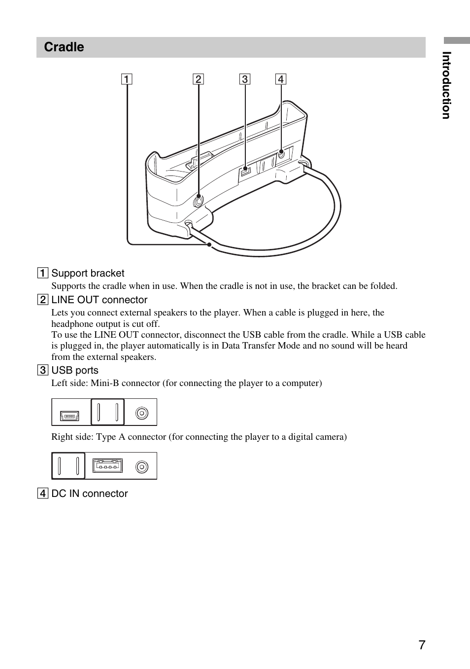 Cradle, 7cradle | Sony VGF-AP1L User Manual | Page 7 / 37