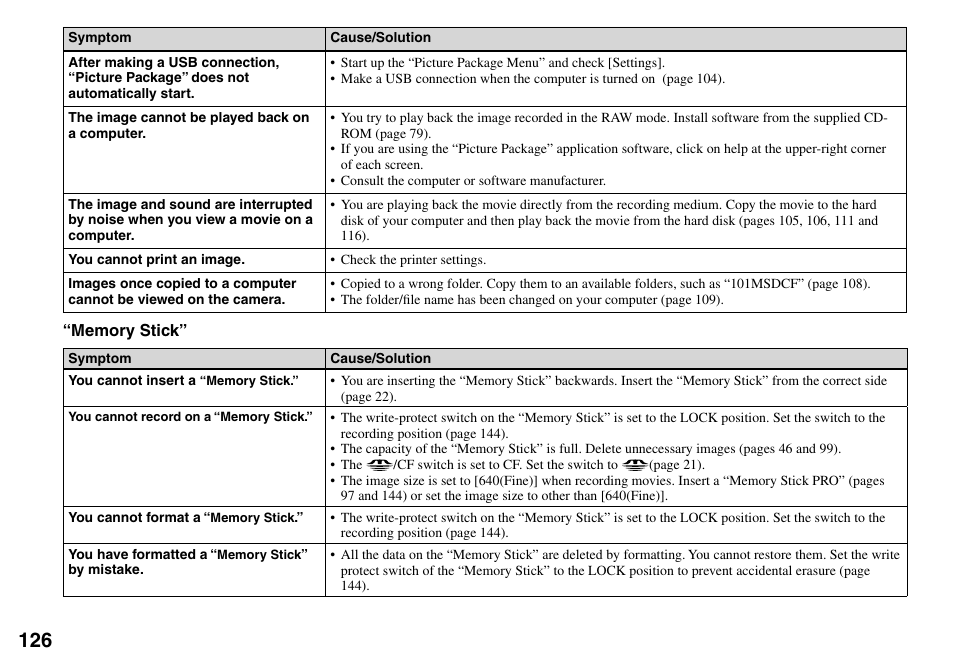 Sony DSC-V3 User Manual | Page 126 / 156