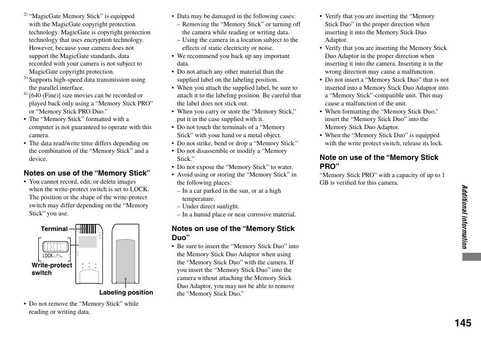 Sony DSC-V3 User Manual | Page 145 / 156