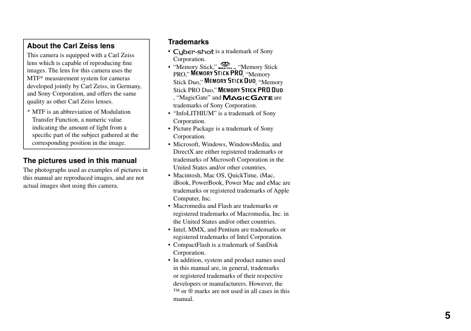 Sony DSC-V3 User Manual | Page 5 / 156