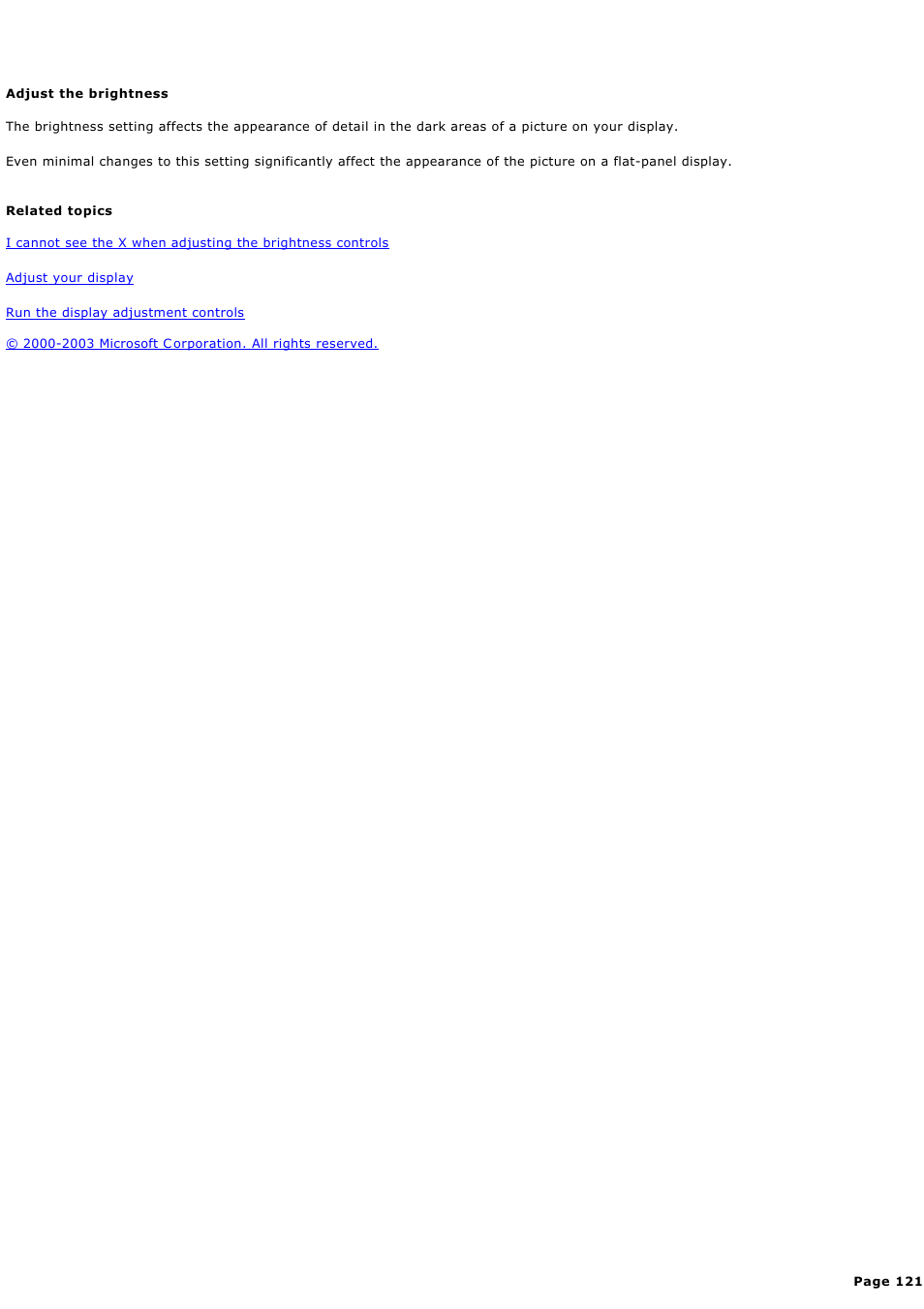 Adjust the brightness | Sony PCV-RZ44G User Manual | Page 121 / 459