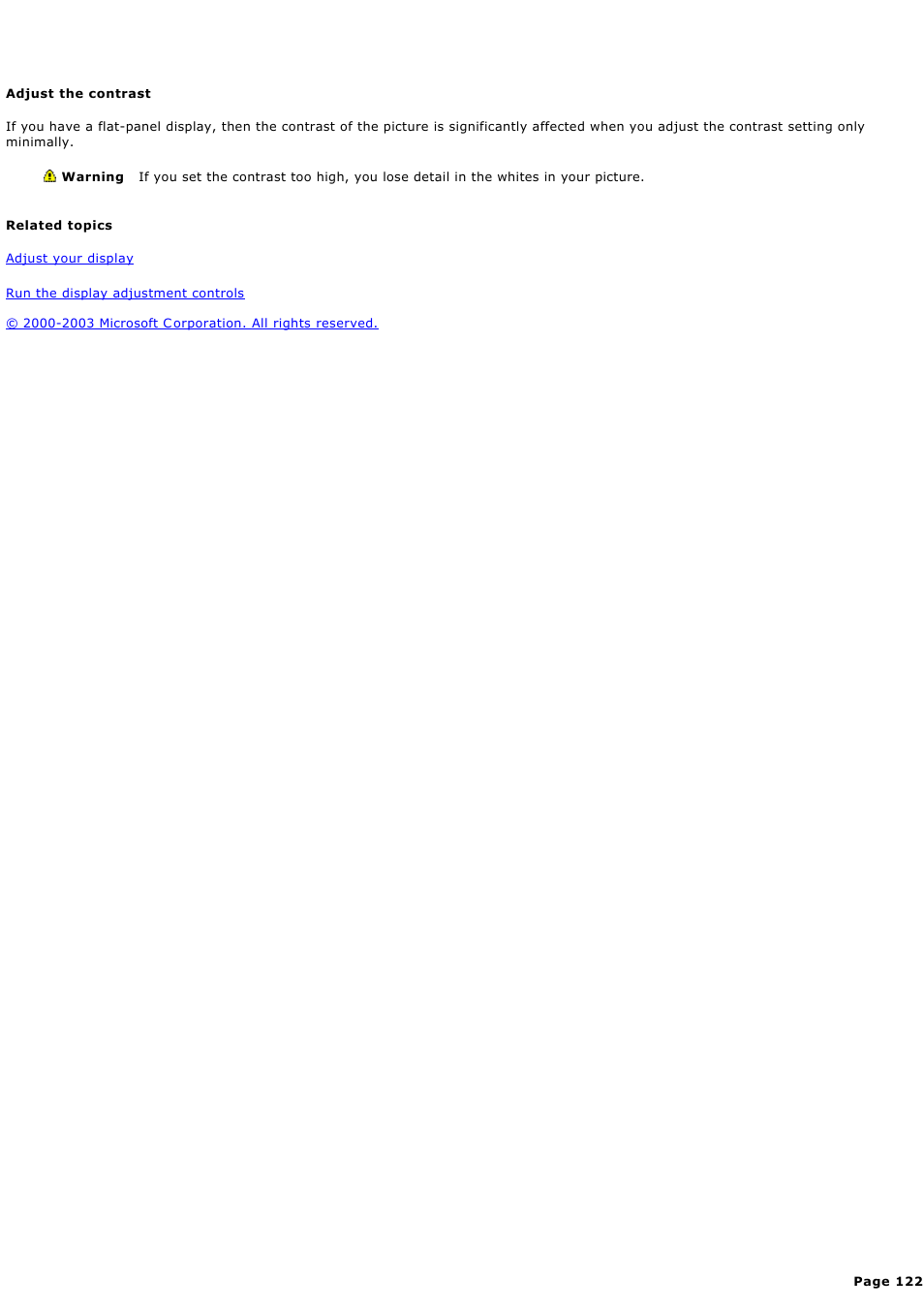 Adjust the contrast | Sony PCV-RZ44G User Manual | Page 122 / 459