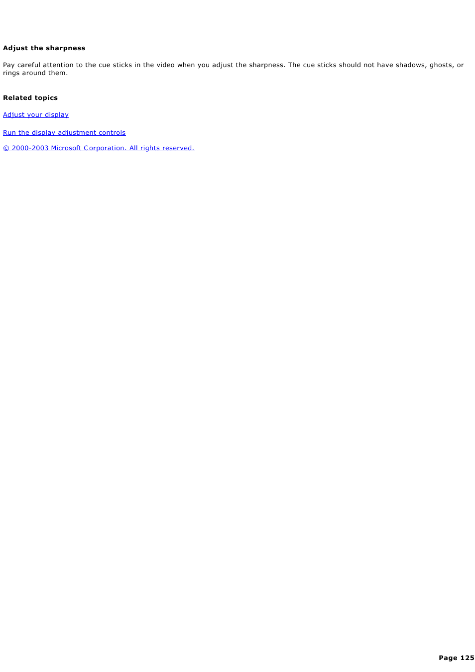 Adjust the sharpness | Sony PCV-RZ44G User Manual | Page 125 / 459