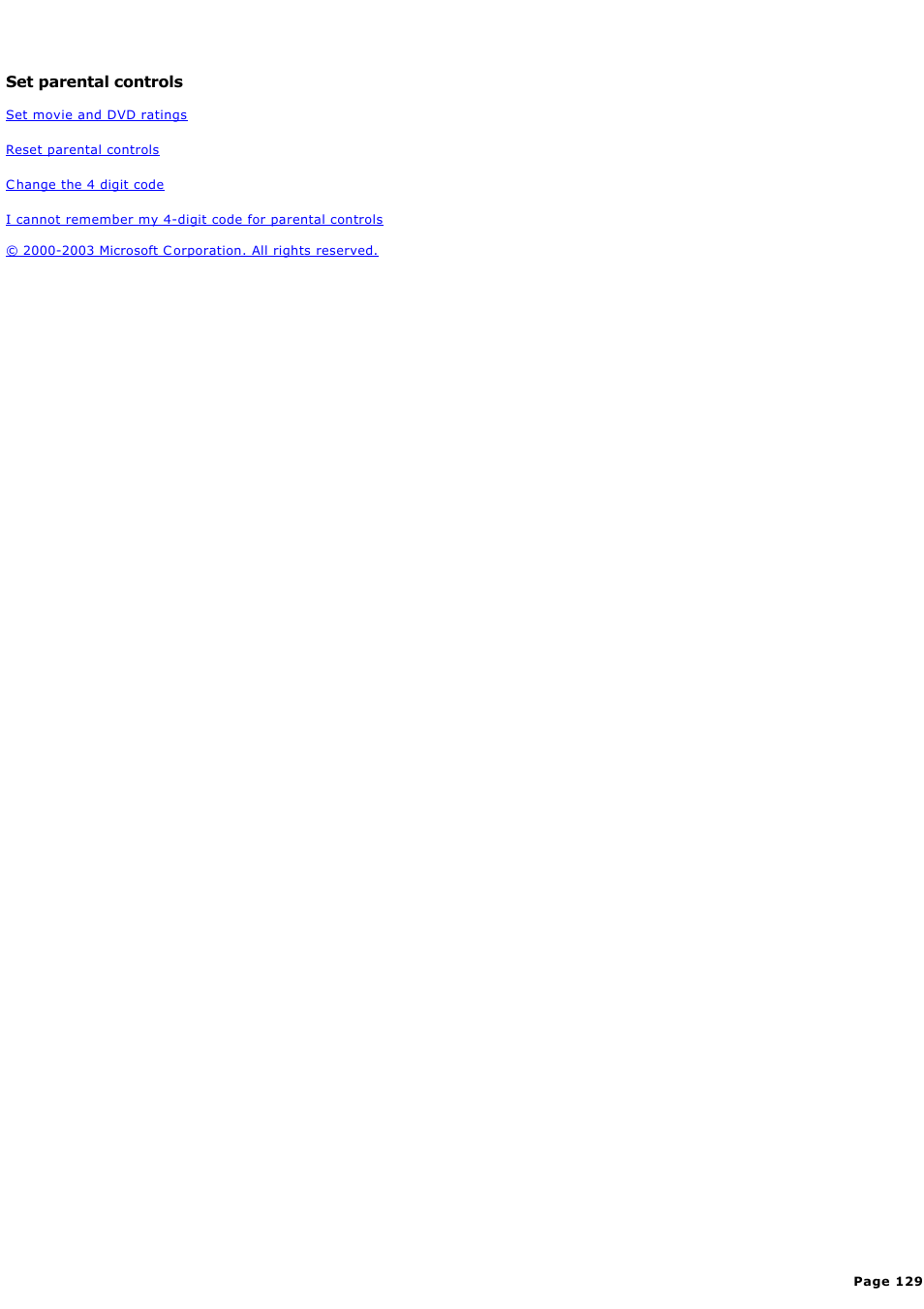Set parental controls | Sony PCV-RZ44G User Manual | Page 129 / 459