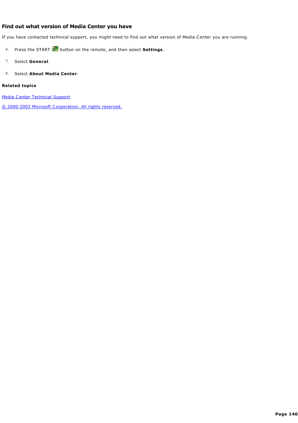 Find out what version of media center you have | Sony PCV-RZ44G User Manual | Page 140 / 459