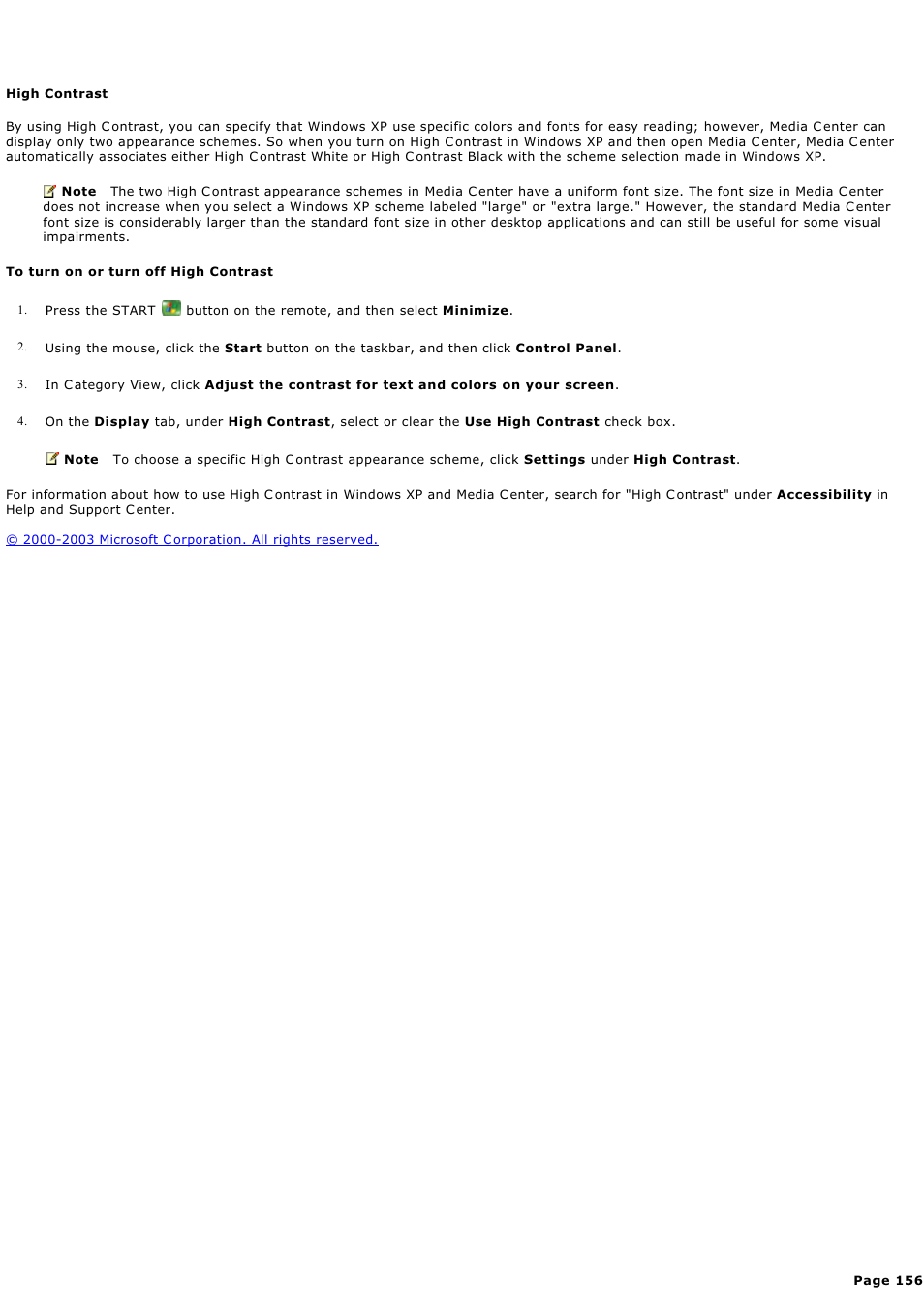 High contrast, High c ontrast | Sony PCV-RZ44G User Manual | Page 156 / 459