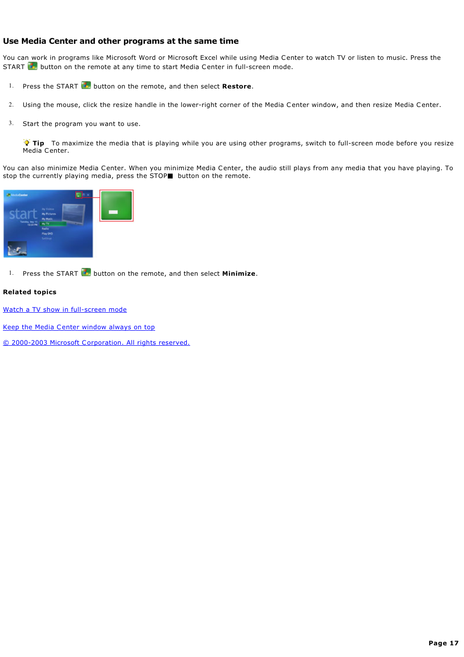 Sony PCV-RZ44G User Manual | Page 17 / 459
