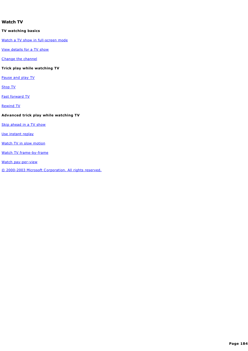 Watch tv | Sony PCV-RZ44G User Manual | Page 184 / 459