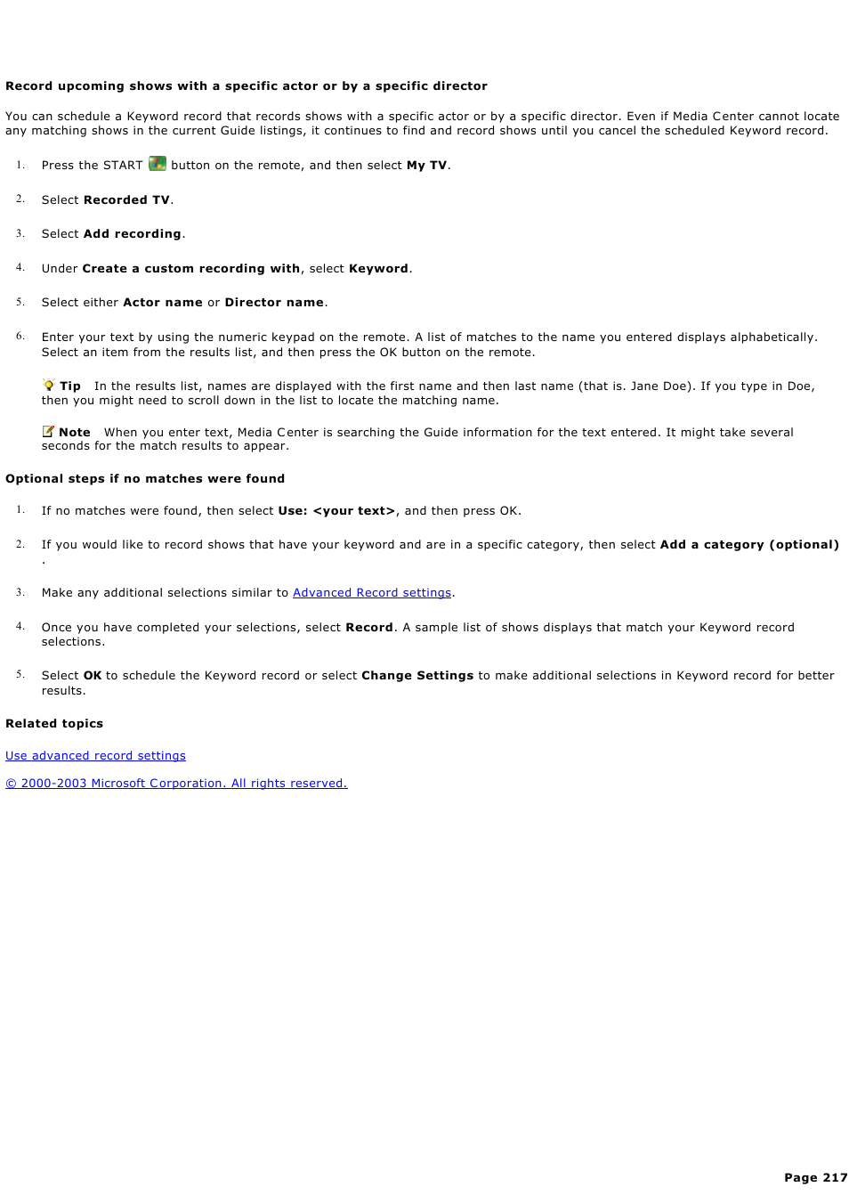 Sony PCV-RZ44G User Manual | Page 217 / 459